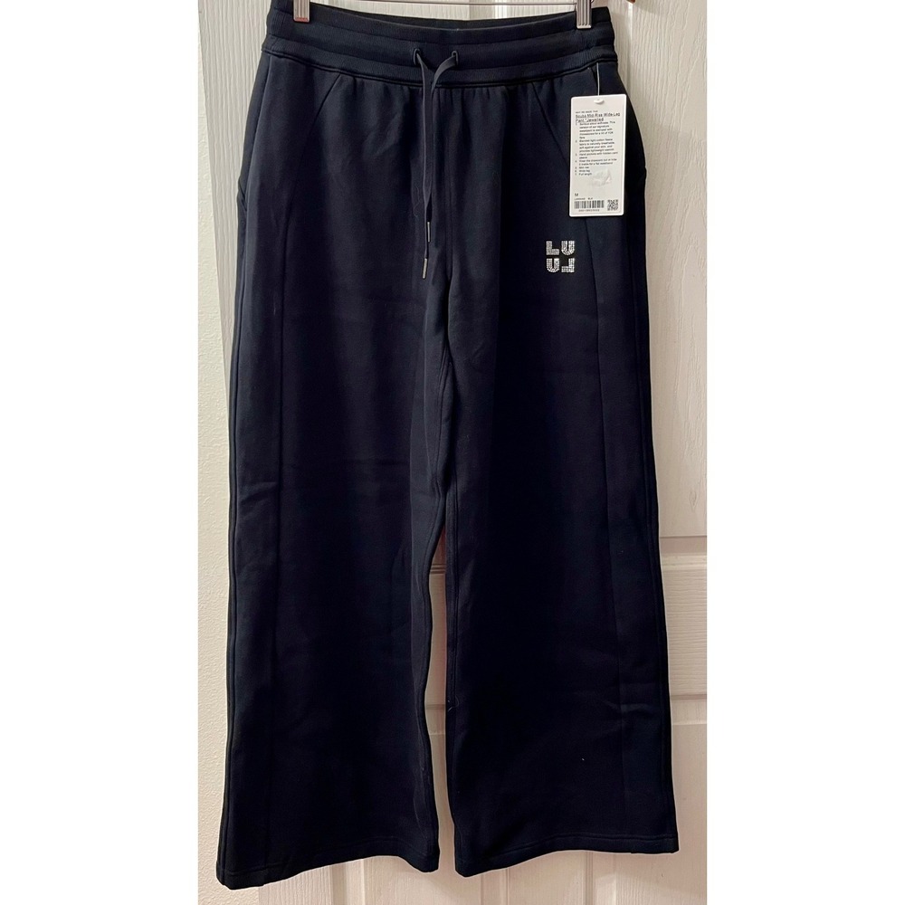 Lululemon Scuba Mid-Rise Wide-Leg Pant‎ Jewelled Women M Black LW5IHAS BLK - Picture 10 of 12